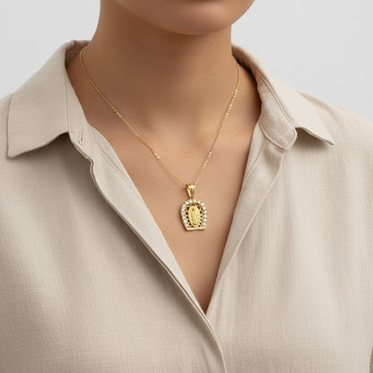 Gold Plated Pendant Our Lady of Guadalupe