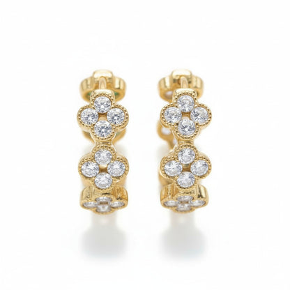 Gold Plated Multi Color Hoop Earrings