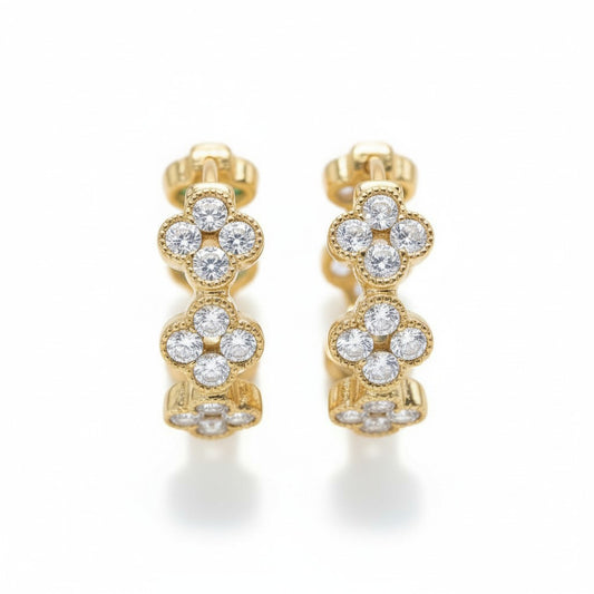 Gold Plated Multi Color Hoop Earrings