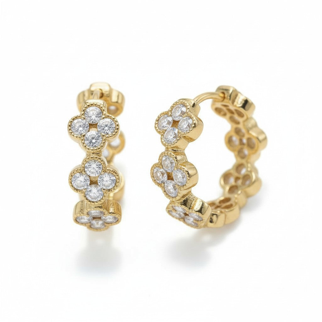 Gold Plated Multi Color Hoop Earrings