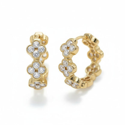 Gold Plated Multi Color Hoop Earrings