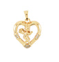 Gold Plated Angel with Heart Pendant Charm With CZ | Wholesale Jewelry