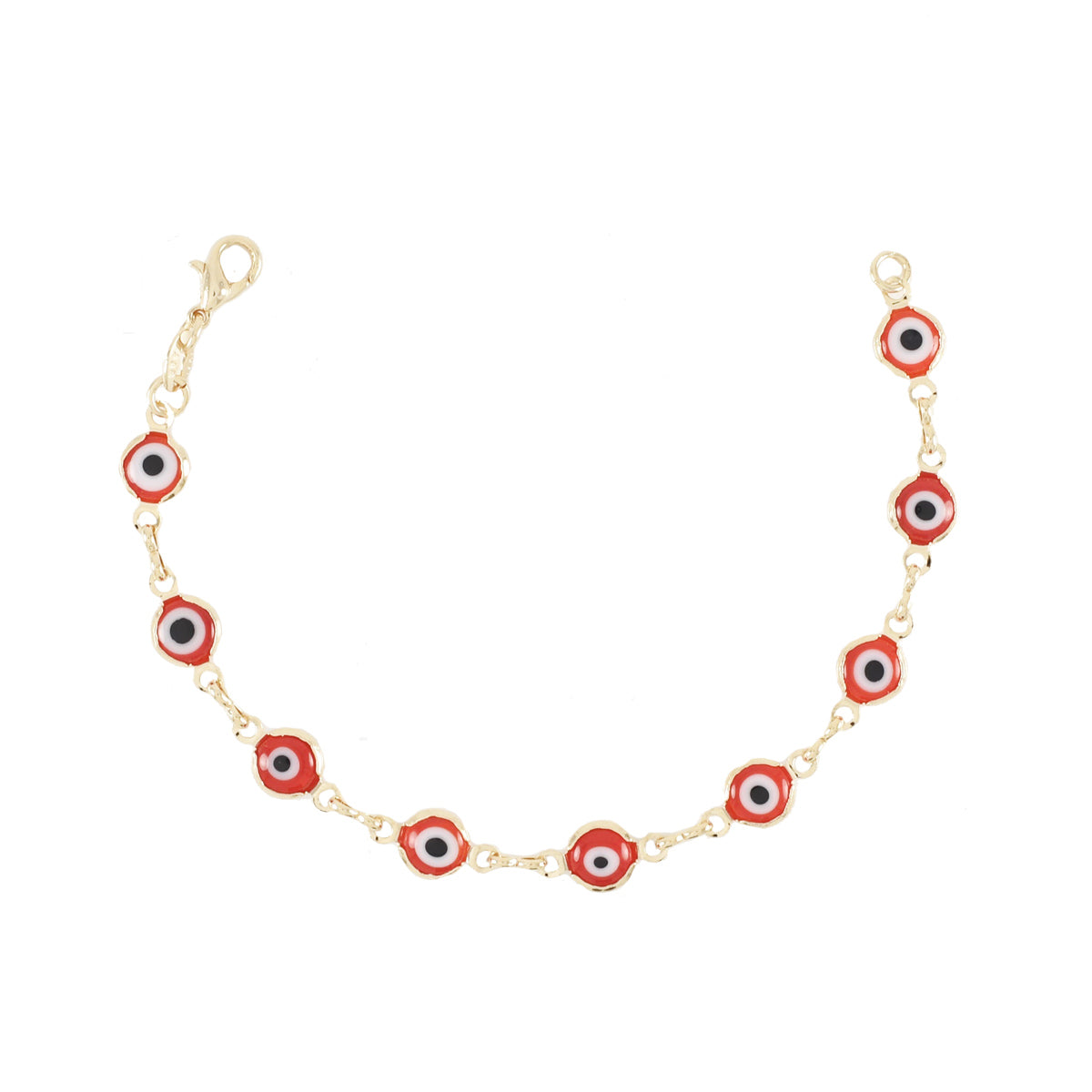 Gold Plated Red Evil Eye Baby Bracelet