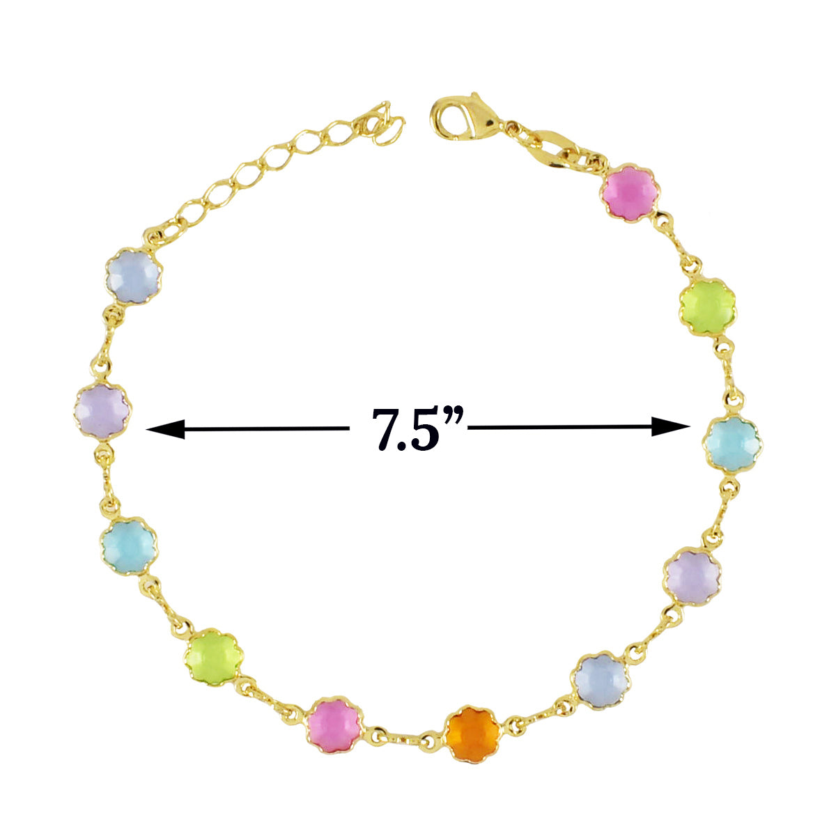 Gold Plated Pastel Color Bracelet for Ladies