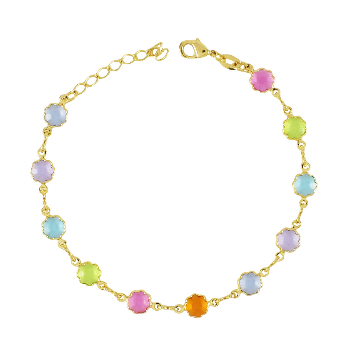 Gold Plated Pastel Color Bracelet for Ladies