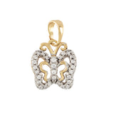 Gold Plated Butterfly Pendant Charm With CZ