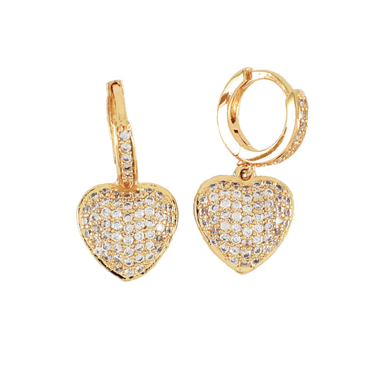 Heart Micro pave CZ Earrings-Valentines Earrings-Different Color Earrings | Wholesale Jewelry