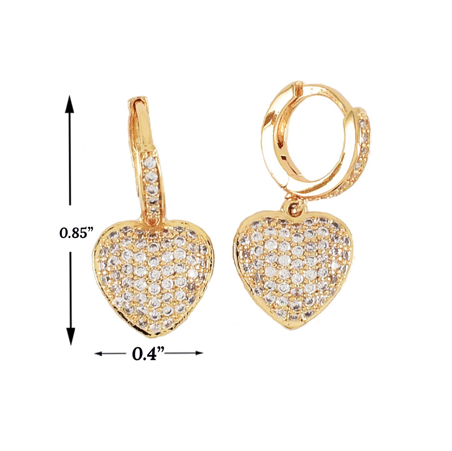 Heart Micro pave CZ Earrings-Valentines Earrings-Different Color Earrings | Wholesale Jewelry