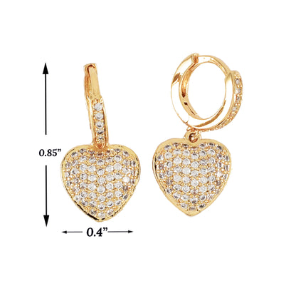 Heart Micro pave CZ Earrings-Valentines Earrings-Different Color Earrings | Wholesale Jewelry