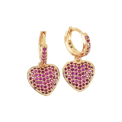 Heart Micro pave CZ Earrings-Valentines Earrings-Different Color Earrings | Wholesale Jewelry