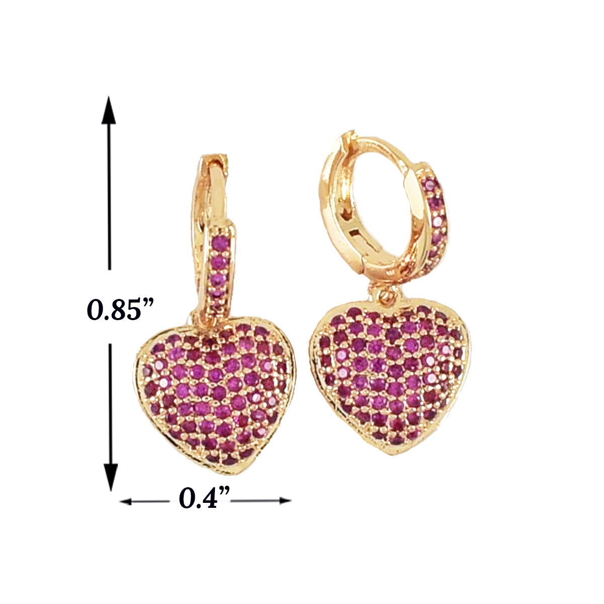 Heart Micro pave CZ Earrings-Valentines Earrings-Different Color Earrings | Wholesale Jewelry