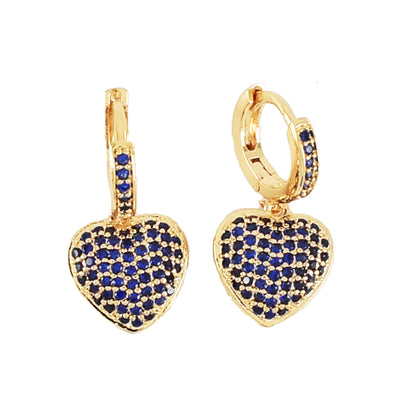 Heart Micro pave CZ Earrings-Valentines Earrings-Different Color Earrings | Wholesale Jewelry