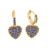 Heart Micro pave CZ Earrings-Valentines Earrings-Different Color Earrings