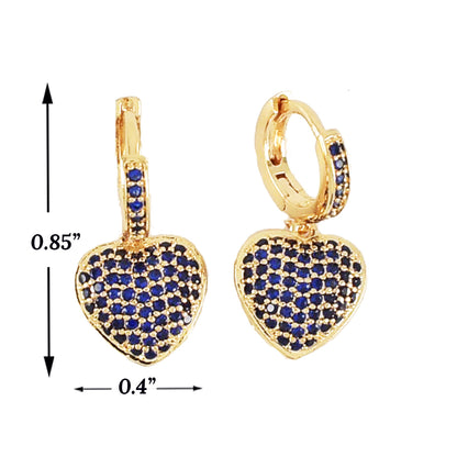 Heart Micro pave CZ Earrings-Valentines Earrings-Different Color Earrings | Wholesale Jewelry