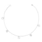 Heart Cubic Zirconia 925 Sterling Silver Anklet