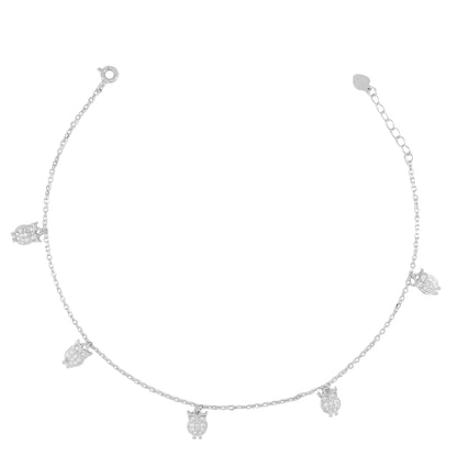 Owl 925 Sterling Silver Anklet