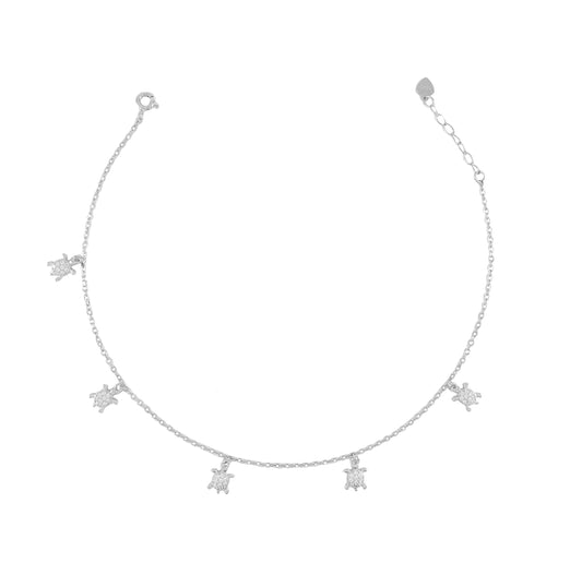 Turtle 925 Sterling Silver Anklet