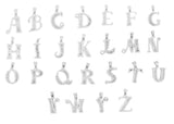 925 Sterling Silver Alphabet Pendant V