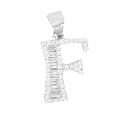 925 Sterling Silver Alphabet Pendant F | Wholesale Jewelry