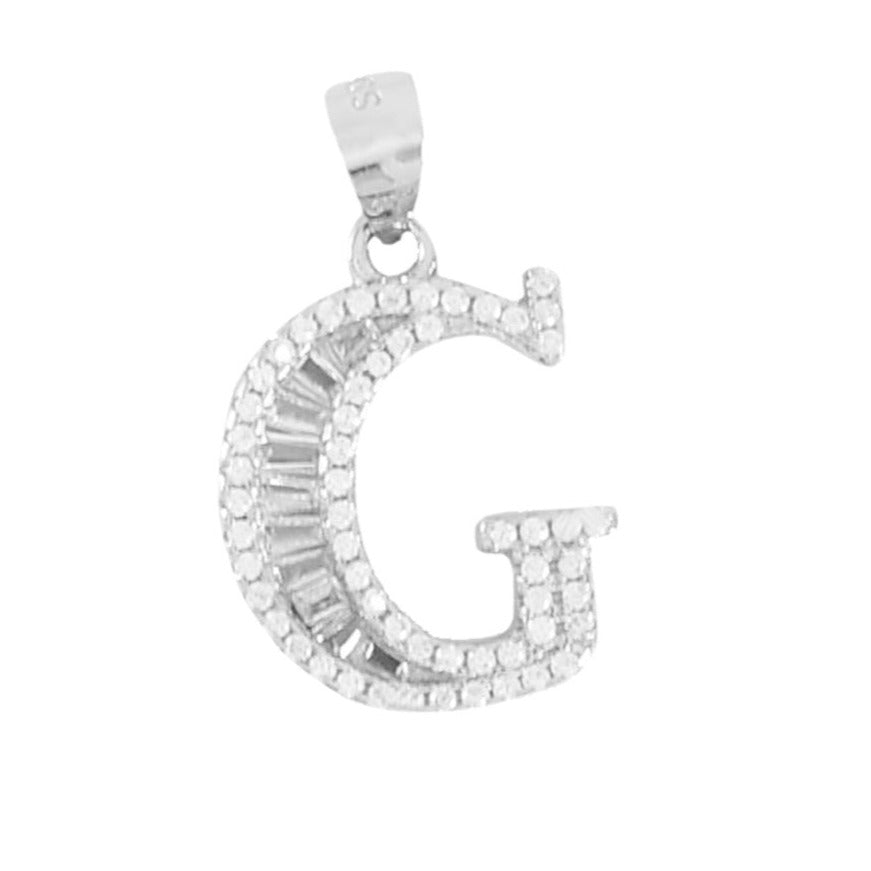 925 Sterling Silver Alphabet Pendant G | Wholesale Jewelry