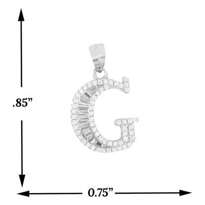 925 Sterling Silver Alphabet Pendant G | Wholesale Jewelry