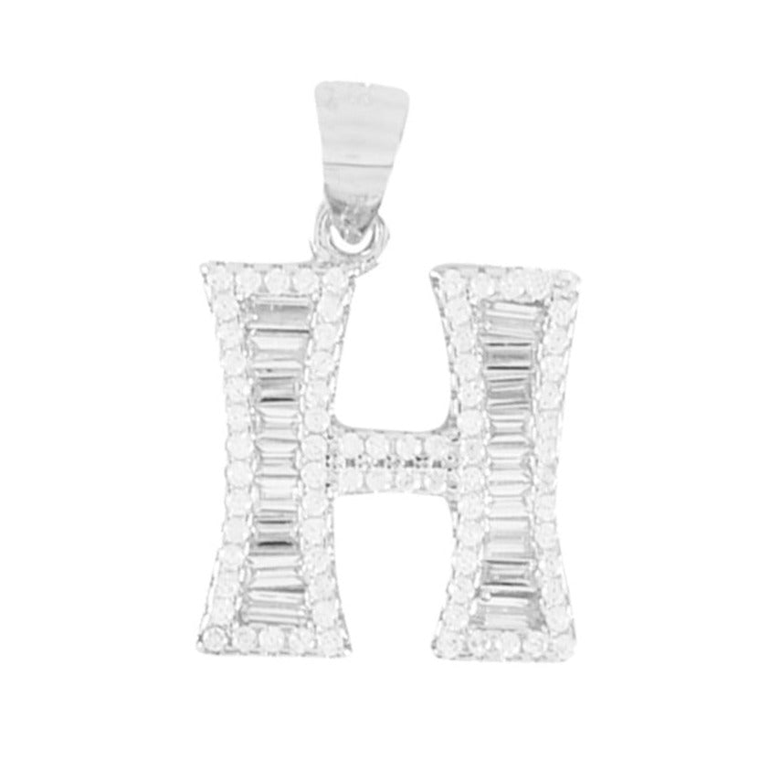 925 Sterling Silver Alphabet Pendant H | Wholesale Jewelry