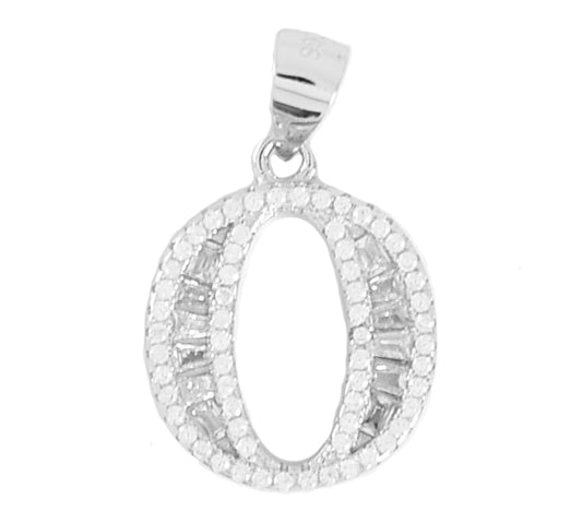 925 Sterling Silver Alphabet Pendant O