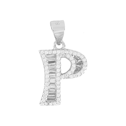 925 Sterling Silver Alphabet Pendant P | Wholesale Jewelry