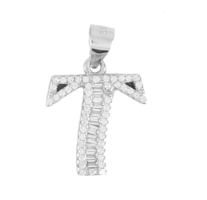 925 Sterling Silver Alphabet Pendant T | Wholesale Jewelry