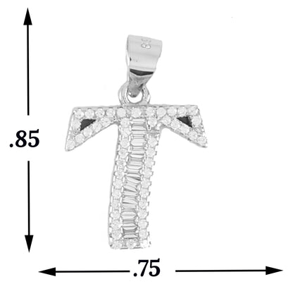 925 Sterling Silver Alphabet Pendant T | Wholesale Jewelry