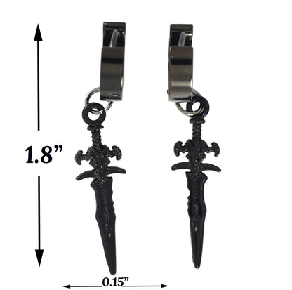 Stainless Steel Silver Dagger Earrings | Wholesale Jewelry
