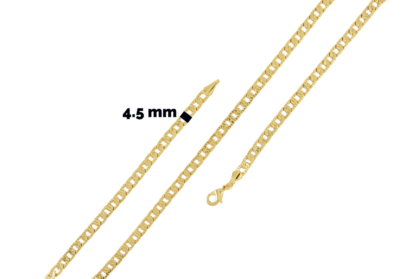 Gold Plated Chain cuban  4.5mm