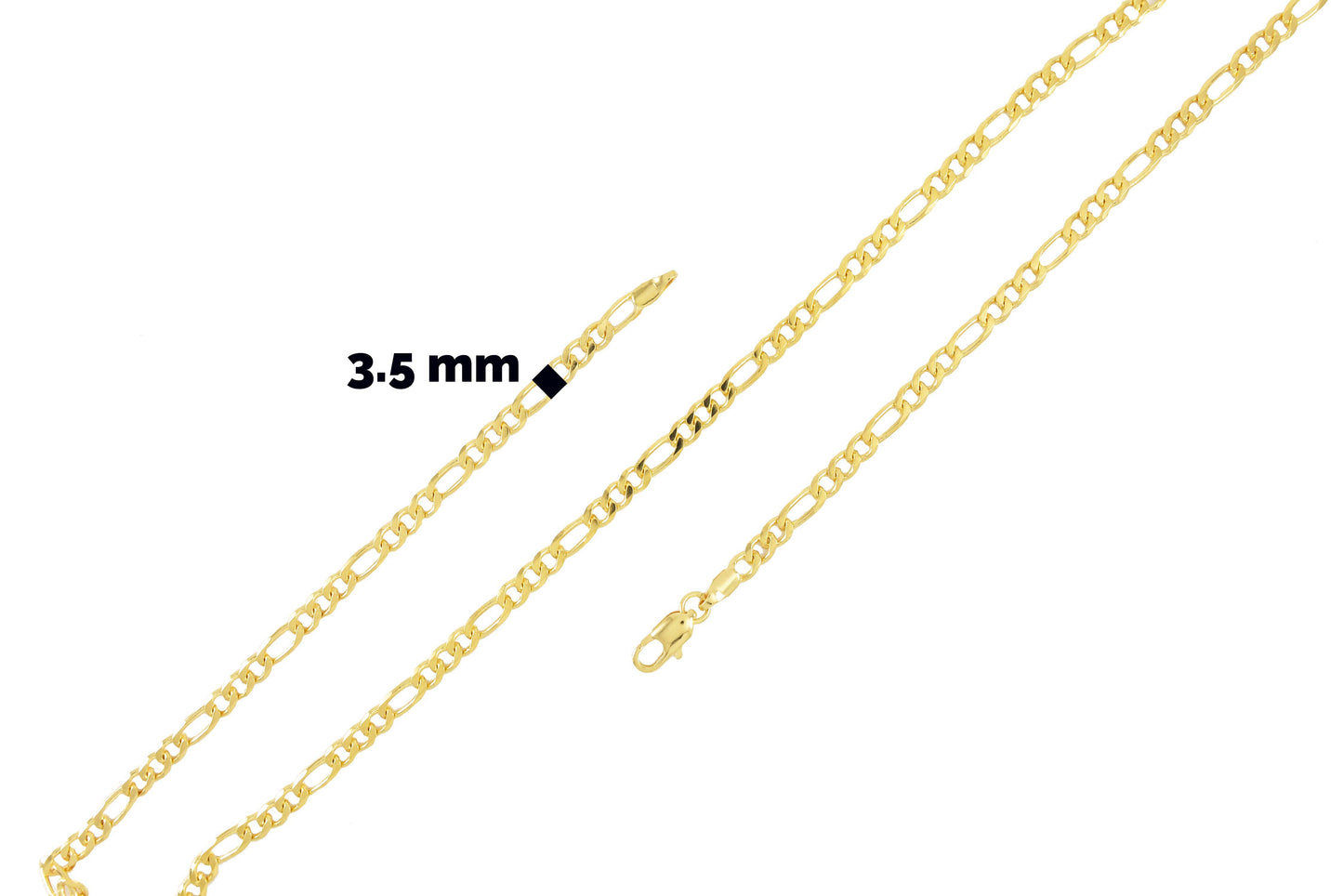 Gold Plated Figaro Chain 3.5mm