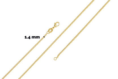 Gold Plated Chain- Cuban Chain- 1.4mm