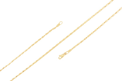 Gold Plated Hayseed Chain 2mm