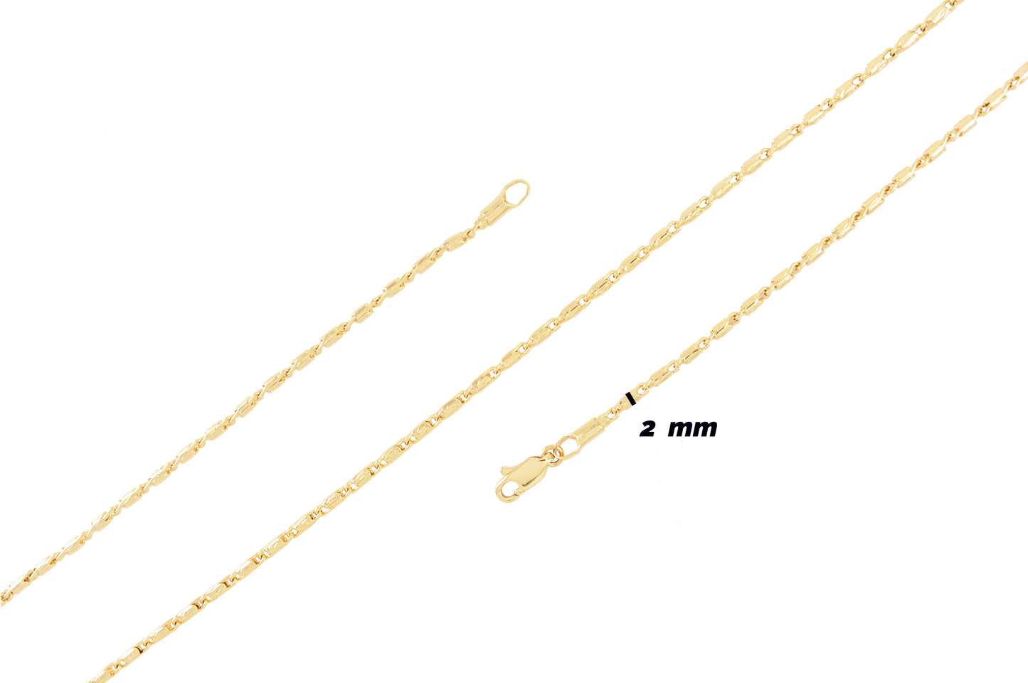 Gold Plated Hayseed Chain 2mm