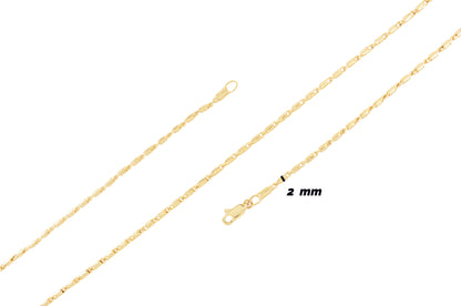 Gold Plated Hayseed Chain 2mm