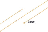 Gold Plated Ball Chain 1mm