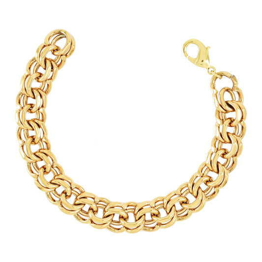 Gold Plated Chino Style Men and Ladies Bracelet (Tejido Chino) 11mm