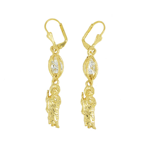 Gold Plated San Judas Earring | Wholesale Jewelry