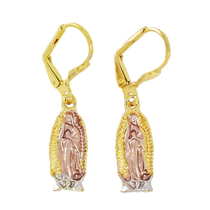 Religious Virgin Mary Gold Plated Earrings | Wholesale Jewelry