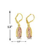 Religious Virgin Mary Gold Plated Earrings