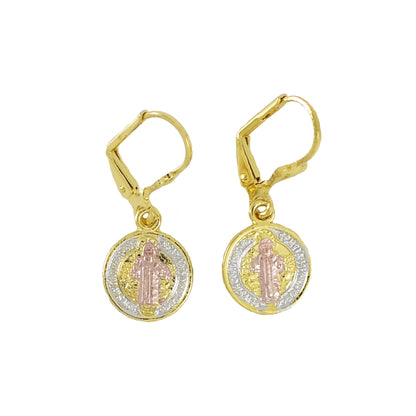 Gold Plated San Benito Tri Color Earring | Wholesale Jewelry