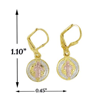 Gold Plated San Benito Tri Color Earring | Wholesale Jewelry