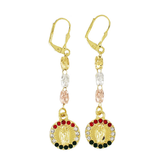 Gold Plated San Benito Tri Color Earring | Wholesale Jewelry