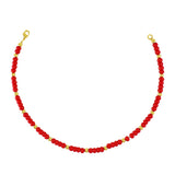 Gold Plated Red Beads Ladies Anklet