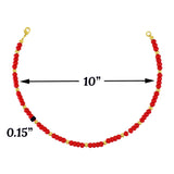 Gold Plated Red Beads Ladies Anklet