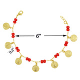 Red Beads with St. Jude Charm Religious Baby Bracelet - Protection Bracelet