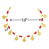 Red Beads with Virgin Mary Charm Ladies Bracelet - Protection Bracelet