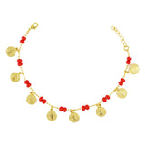 Red Beads with St. Jude Charm Ladies Bracelet - Protection Bracelet (Ladies)
